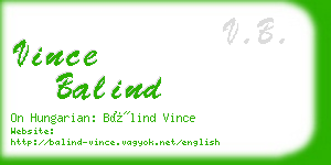 vince balind business card